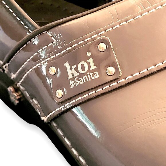 Koi by Sanita Patent Leather Women's Clogs, Gray EU 37 / US 6, Nursing - EUC - Picture 4 of 12